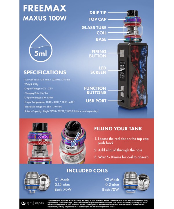 FreeMax Maxus 100W Kit